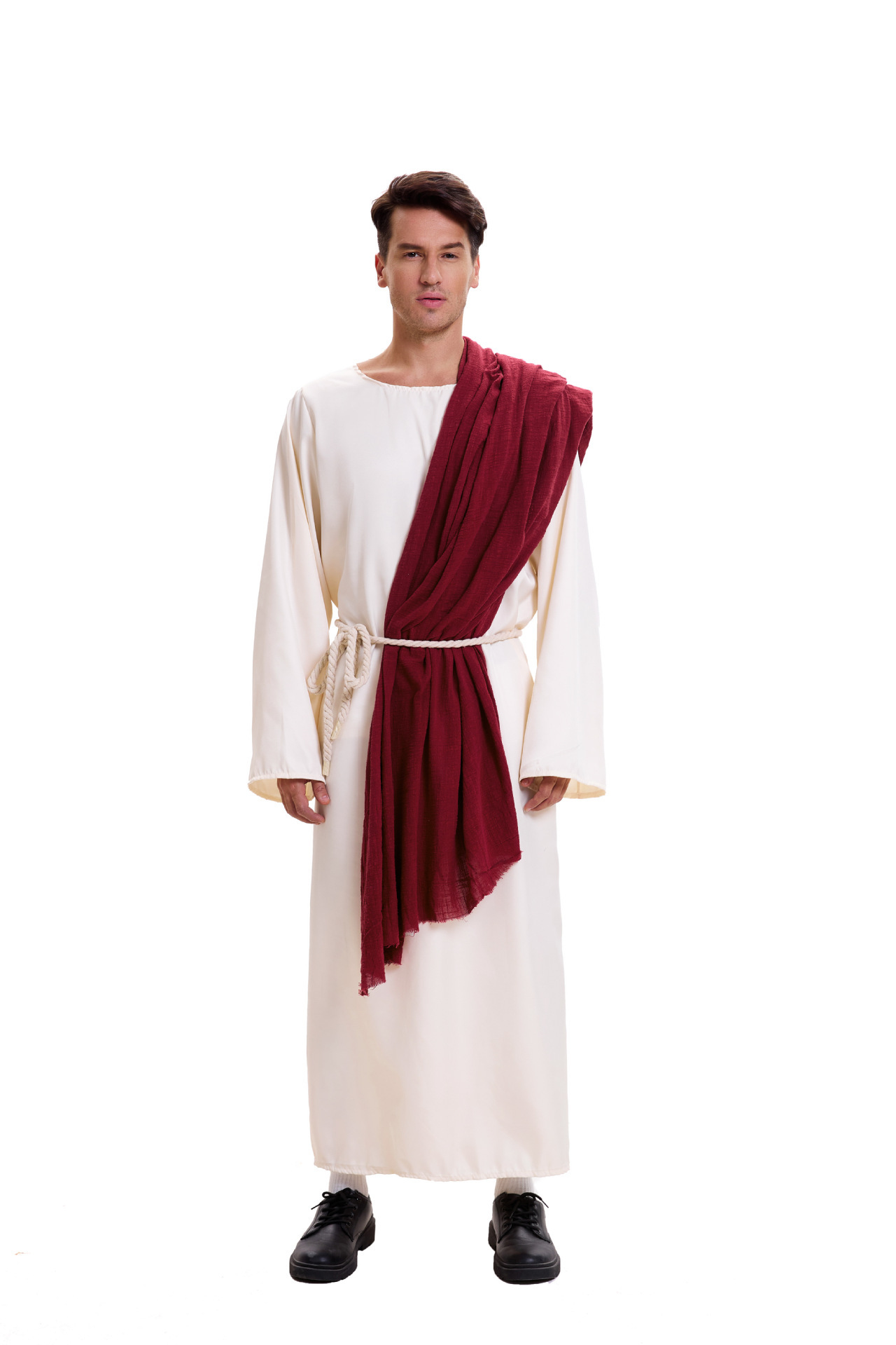 Mens Halloween Retro Arabian Robe Middle Eastern Cosplay Shepherd Costume